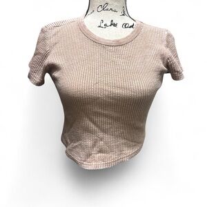 Women's Beige Short Sleeve Top